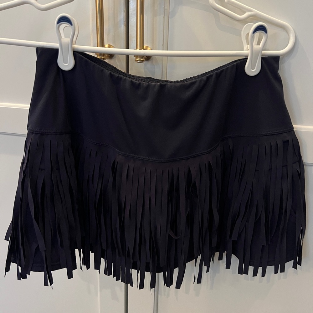 Navy Fringe tennis skirt